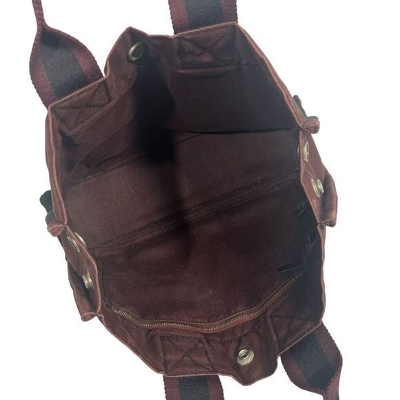 Hermès Fourre-Tout PM Black and Burgundy Canvas Tote Bag - Picture 4 of 13